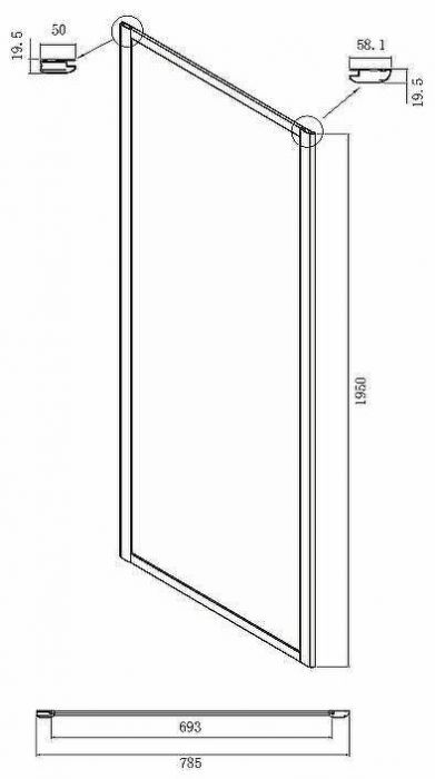 Душевой уголок Ambassador Forsa 120х80 17021103NX-80NX профиль Хром стекло прозрачное