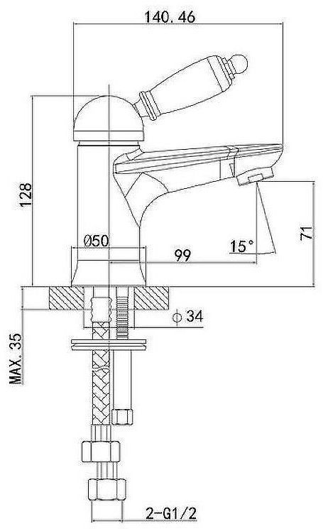 Смеситель для раковины Caprigo Adria-Uno 02-522-crm Хром Смеситель для раковины Caprigo Adria-Uno 02-522-crm Хром