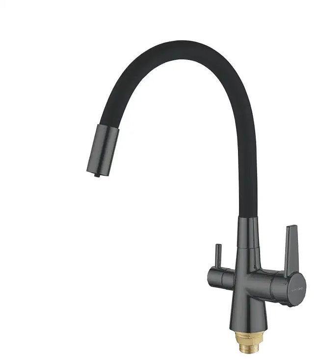 Смеситель для кухни Shevanik S668Y цвет Пепельный Черный Смеситель для кухни Shevanik S668Y цвет Пепельный Черный