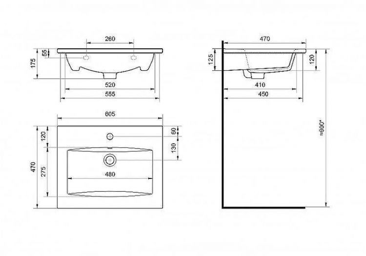 Раковина Sanflor Santek Элина 60 1.WH50.1.606 Белая Раковина Sanflor Santek Элина 60 1.WH50.1.606 Белая