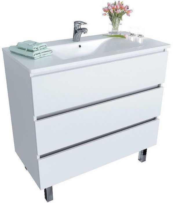 Тумба с раковиной SanVit Кубэ-3 120 kkube3120w Белая глянцевая