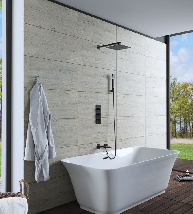 Душевая система встроенная с термостатом Timo Petruma SX-5149/03SM черный Душевая система встроенная с термостатом Timo Petruma SX-5149/03SM черный