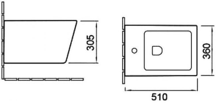 Биде SantiLine SL-5054MB подвесное Черное матовое