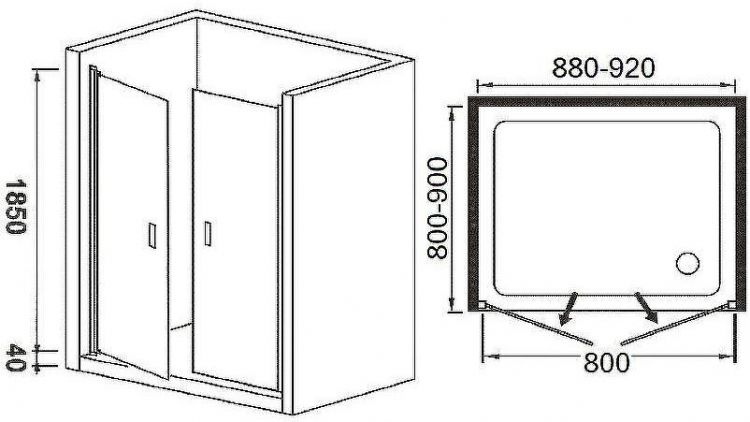 Душевая дверь River Suez 90 МТ 10000001536 профиль Матовый хром стекло матовое Душевая дверь River Suez 90 МТ 10000001536 профиль Матовый хром стекло матовое