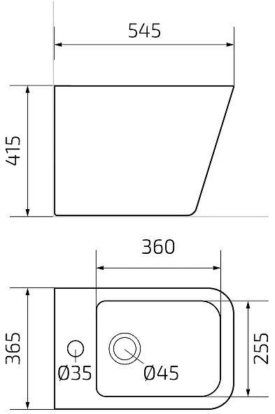 Биде Gid Cuadrado BDN-54 21108 цвет Белый