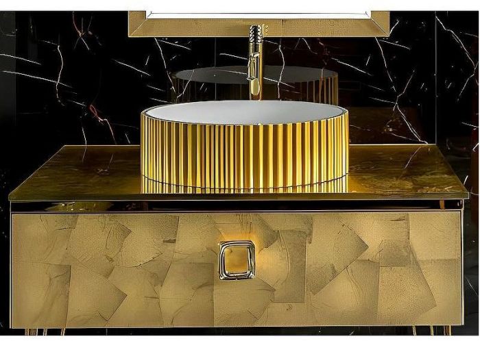 Тумба под раковину Boheme Armadi Art Lucido 80 770-080-Foil подвесная Поталь