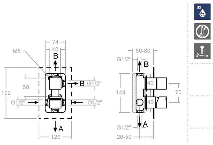 Смеситель для душа Ramonsoler Kuatro 471503S Хром