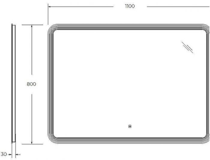 Зеркало Cezares Duet 110 CZR-SPC-DUET-1100-800-LED-TCH с подсветкой с лазерной гравировкой и сенсорным выключателем