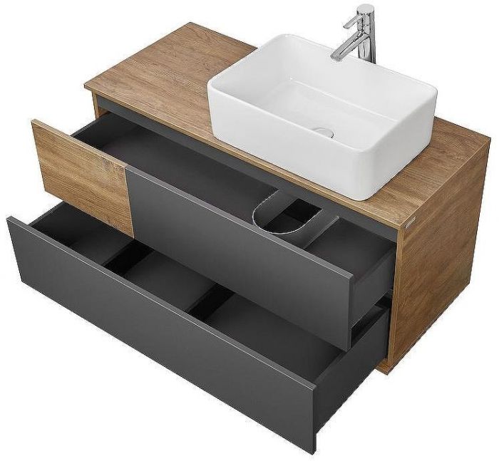 Тумба под раковину Aquaton Терра 105 1A246901TEKA0 подвесная Дуб кантри Антрацит