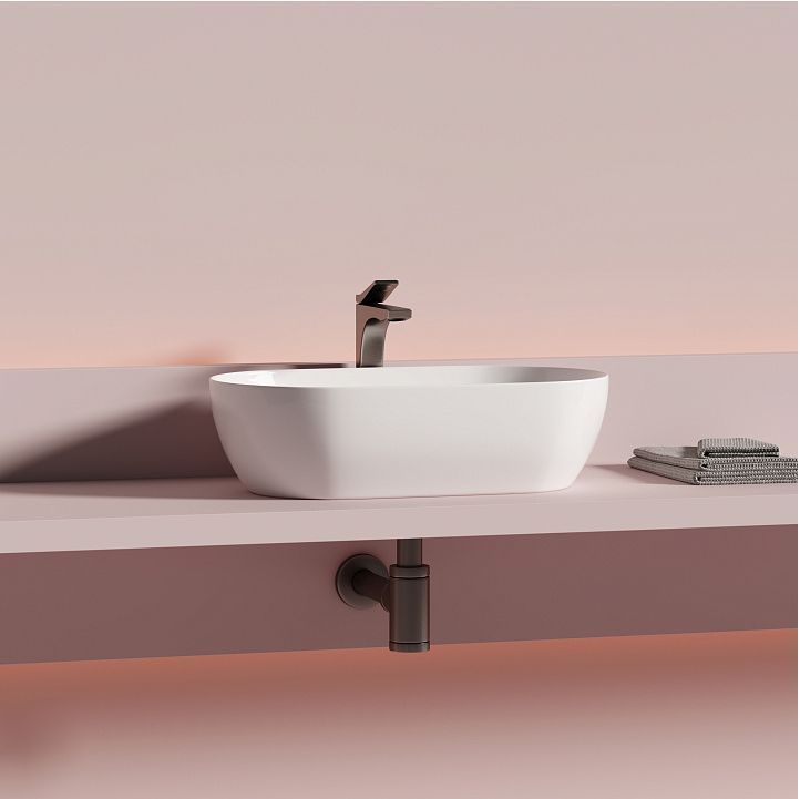 Раковина накладная овальной формы CERAMICANOVA Twist цвет белый, CN12001