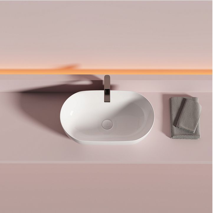 Раковина накладная овальной формы CERAMICANOVA Twist цвет белый, CN12001 Раковина накладная овальной формы CERAMICANOVA Twist цвет белый, CN12001
