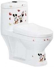Унитаз моноблок SantiLine SL-5015 детский с сиденьем Микролифт с рисунком Микки Маус
