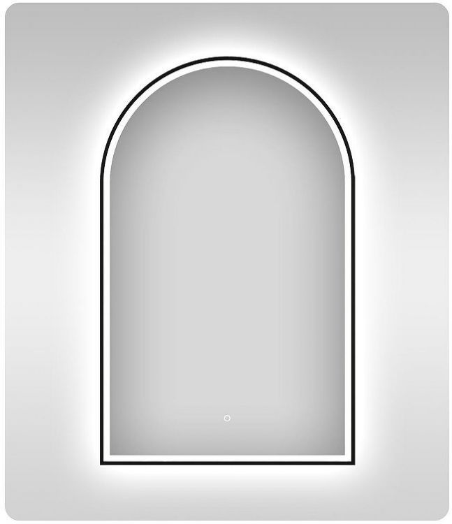 Зеркало Wellsee 7 Rays' Spectrum 50 172201730 с подсветкой цвет Черный матовый с сенсорным выключателем