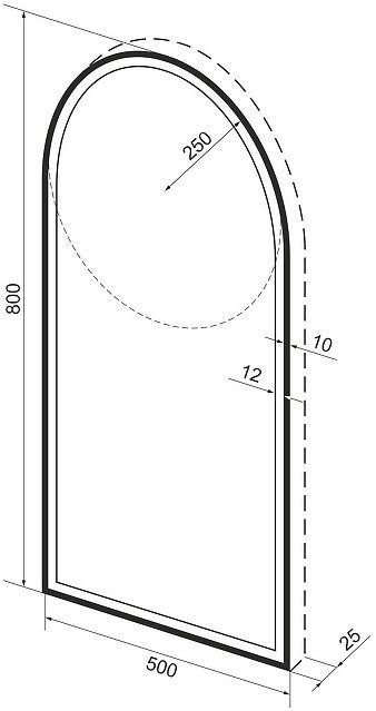 Зеркало Wellsee 7 Rays' Spectrum 50 172201730 с подсветкой цвет Черный матовый с сенсорным выключателем