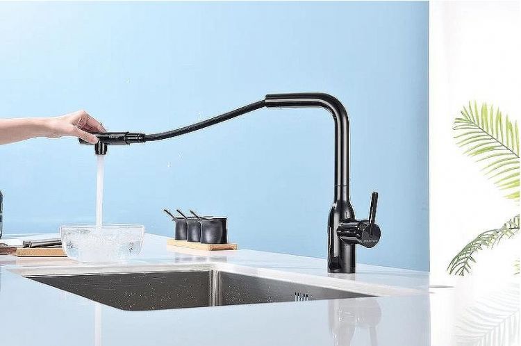 Смеситель для кухни Paulmark Viper Vi213105-GB Черный глянцевый