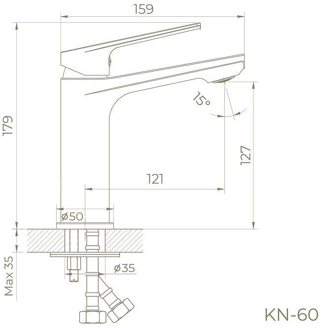 Смеситель для раковины Knotlor Muse KN-60/GM цвет Вороненая сталь