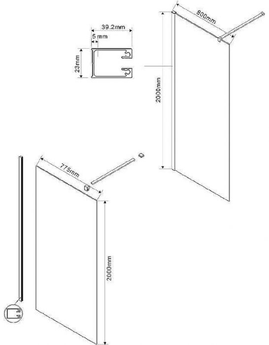 Душевая перегородка Vincea Walk-In 80 VSW-1H800CL профиль Хром стекло прозрачное