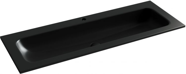 Раковина накладная SANCOS Grace прямоугольная, c одним отверстием под смеситель 1210x457x137 мм, цвет черный матовый, CN7017MB