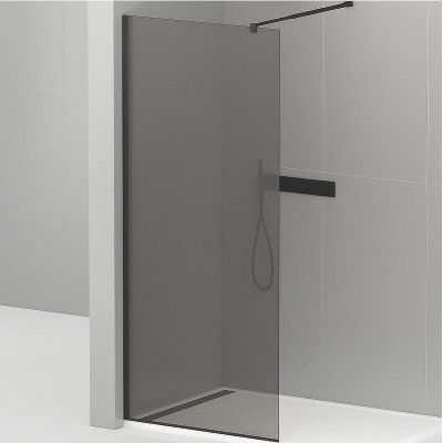 Душевая перегородка Cezares Liberta 120 LIBERTA-L-1-120-GR-NERO профиль Черный матовый стекло серое