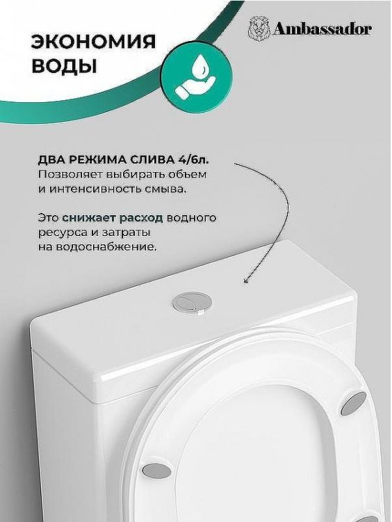 Унитаз компакт Ambassador Ritz 237K19001RS с бачком и сиденьем Микролифт