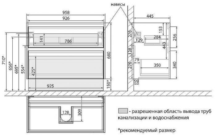 Тумба под раковину Lemark Combi 100 LM03C100T-black подвесная Белый глянец