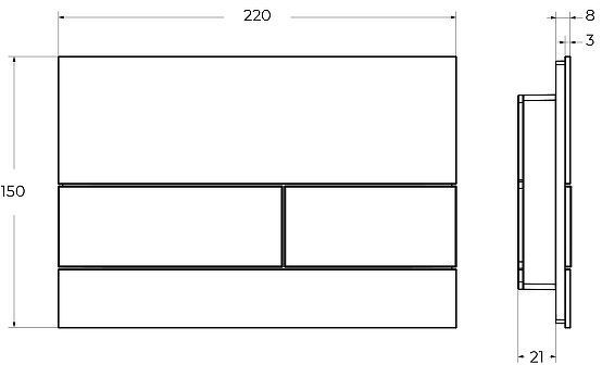 Клавиша смыва Cezares Lux LUX-GN-1-BORO цвет Черный Золото