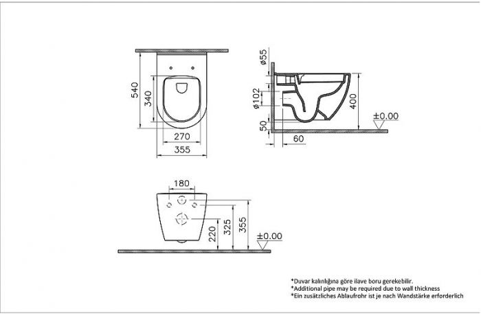 Унитаз Vitra Mia Round SmoothFlush 7510B003-0075 подвесной без сиденья