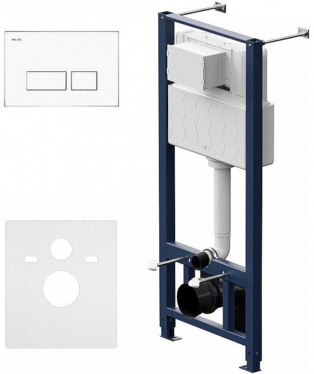 Инсталляция AM.PM Pro I012704.7001 для унитаза с клавишей смыва Белый глянец