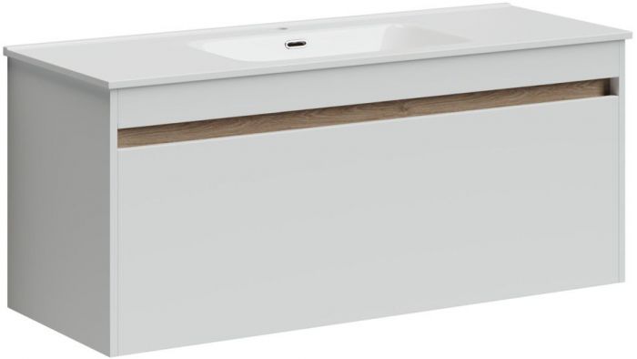 Тумба подвесная SANCOS под раковину Smart, белый глянец 1190х450х500, SM120-1W