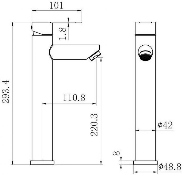 Смеситель для раковины Fmark FS8211-2H цвет Черный