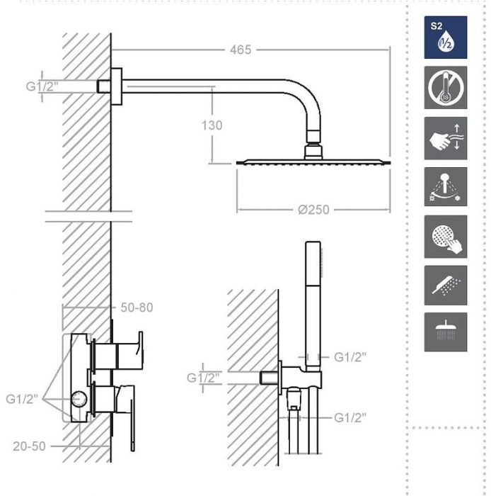 Душевая система Ramonsoler Alexia K3615021 Хром