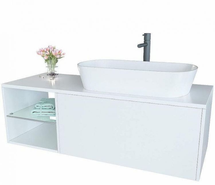 Тумба c раковиной SanVit Оскар 100 R koskar100R подвесная Белая