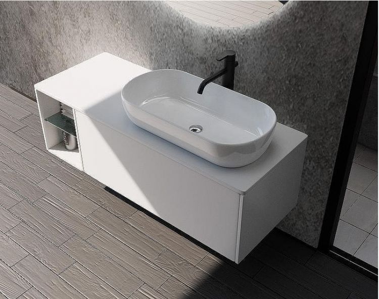 Тумба c раковиной SanVit Оскар 100 R koskar100R подвесная Белая