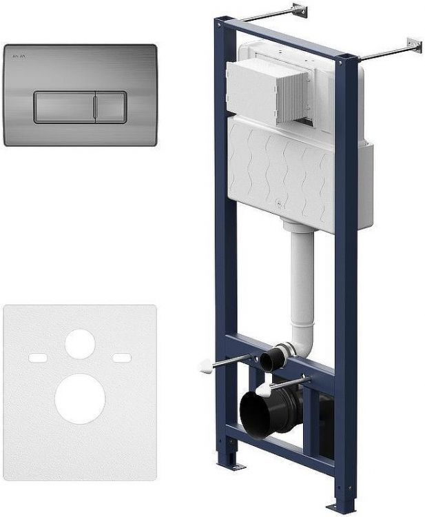Инсталляция AM.PM Pro I012704.8031 для подвесного унитаза с клавишей смыва Никель матовый