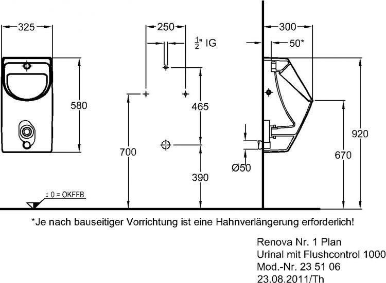 Писсуар Keramag Renova Nr.1 Plan, 235106000 Писсуар Keramag Renova Nr.1 Plan, 235106000