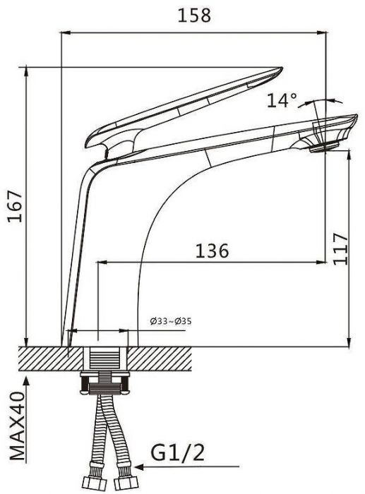 Смеситель для раковины Savol S-JD9201H цвет Черный