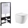 Комплект унитаза с инсталляцией SantiLine SL-5025+SL-01 с сиденьем Микролифт и клавишей смыва Хром Комплект унитаза с инсталляцией SantiLine SL-5025+SL-01 с сиденьем Микролифт и клавишей смыва Хром