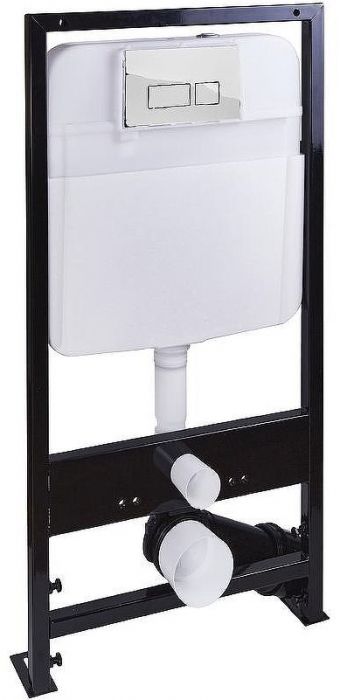 Комплект унитаза с инсталляцией SantiLine SL-5025+SL-01 с сиденьем Микролифт и клавишей смыва Хром