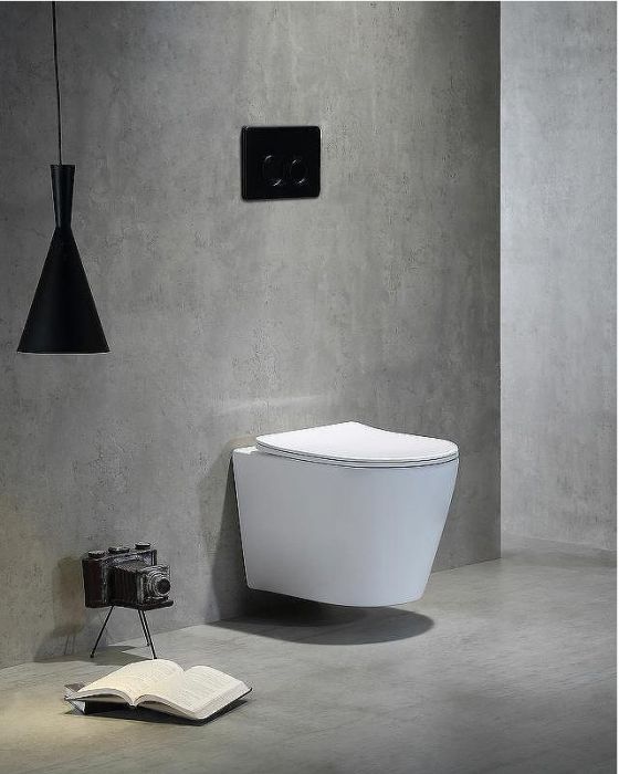 Комплект унитаза с инсталляцией SantiLine SL-5025+SL-01 с сиденьем Микролифт и клавишей смыва Хром