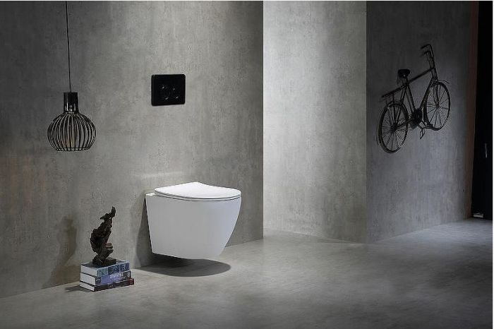 Комплект унитаза с инсталляцией SantiLine SL-5025+SL-01 с сиденьем Микролифт и клавишей смыва Хром