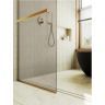 Душевая перегородка Maybah Glass MGD-734-3у 890x1950 в узком профиле Золото стекло бронзовое матовое