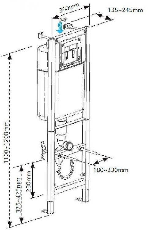 Комплект унитаза Rosa Элеганс Люкс Вн УнБ32 4620008195438 с инсталляцией Cersanit Black 35 S-IN-BLACK-Cg-w с сиденьем Микролифт и клавишей смыва Хром