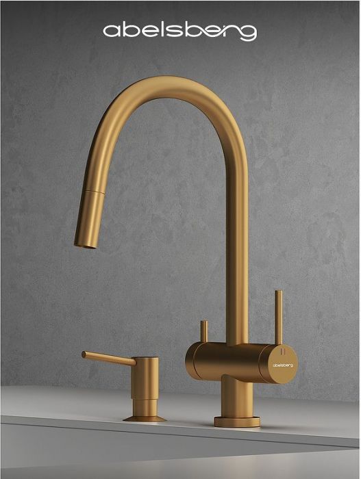 Смеситель для кухни Abelsberg Aera EMF71709BG цвет Королевское золото