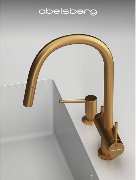 Смеситель для кухни Abelsberg Aera EMF71709BG цвет Королевское золото