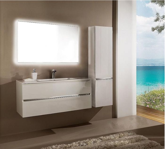 Шкаф пенал SanVit Кубэ 32 pkubew подвесной Белый глянцевый