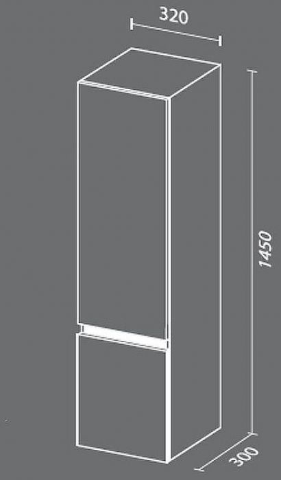 Шкаф пенал SanVit Кубэ 32 pkubew подвесной Белый глянцевый