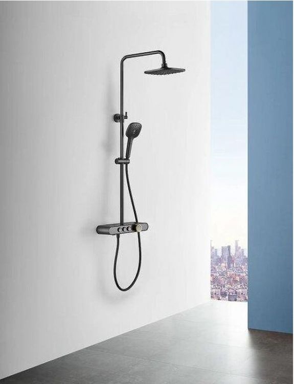 Душевая система Arrow AG3323SHMB с термостатом цвет Черный матовый