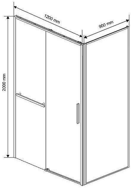 Душевой уголок Vincea Slim Soft 120x90 VSR-1SS9012CGB профиль Черный стекло тонированное