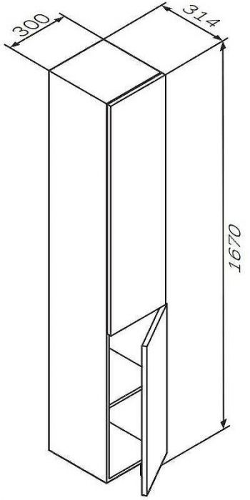 Шкаф пенал AM.PM Gem 30 R M90CHR0306HF подвесной Орех