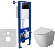 Комплект унитаза Niagara Vista NG-9301 с инсталляцией Berges Atom 410 040332 с сиденьем Микролифт и Черной матовой клавишей смыва